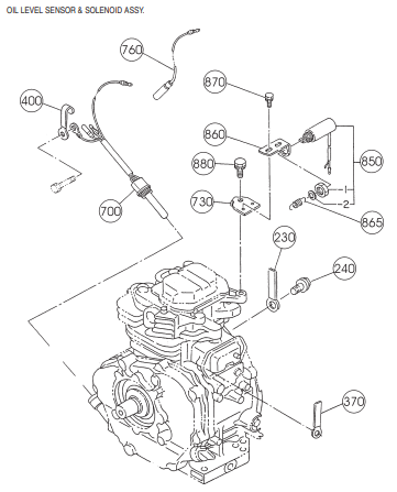 AA GA-6RZR2 —ROBIN EH-34 ENGINE — Oil Lever Sensor And Solenoid Assembly Parts By Multiquip