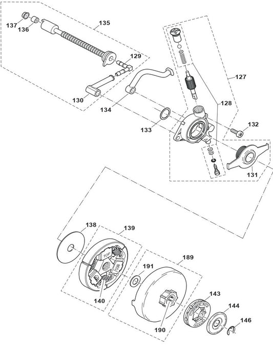 Oil Pump, Clutch Assembly Parts For  EA7900PRZ1, EA7900PRZ, EA7900PRZ2, EA7901PRZ1 Gas Chain Saw Parts by Makita