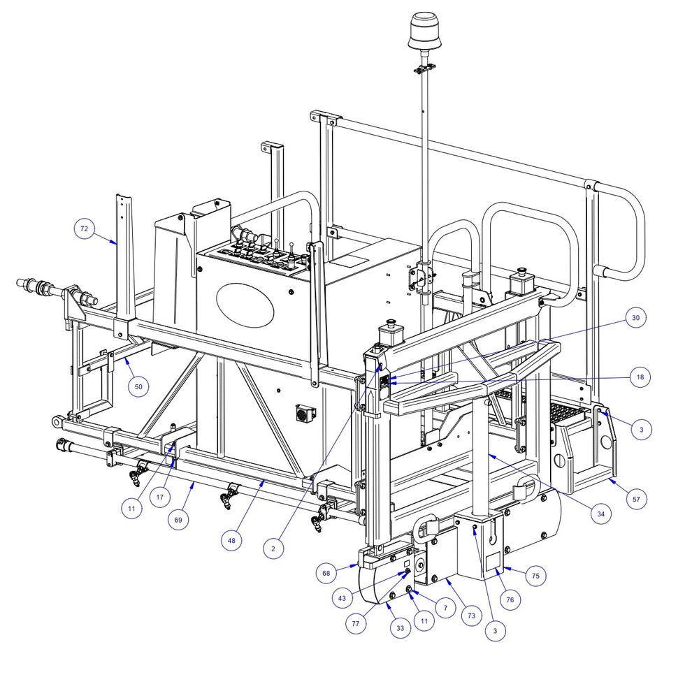 TRTP275 Triple Roller Tube Pavers Operator End Assembly-2 Parts by Allen Engineering