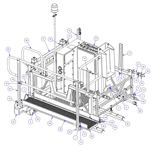 TRTP275 Triple Roller Tube Pavers Operator End Assembly-1 Parts by Allen Engineering