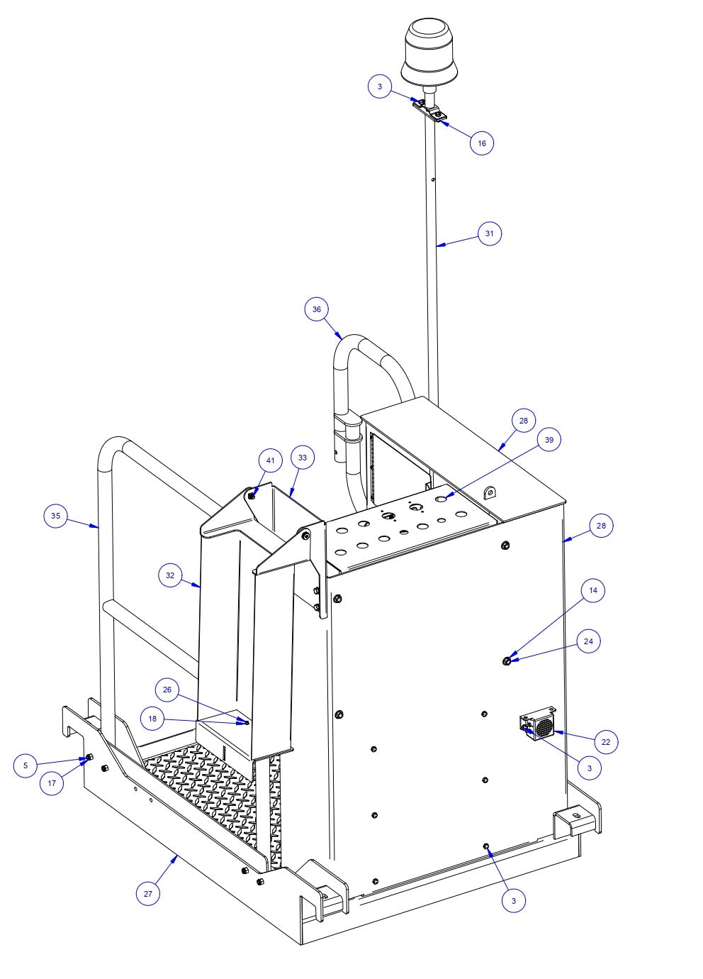 TRTP275 Triple Roller Tube Pavers Operator Platform Assembly Parts-1 by Allen Engineering