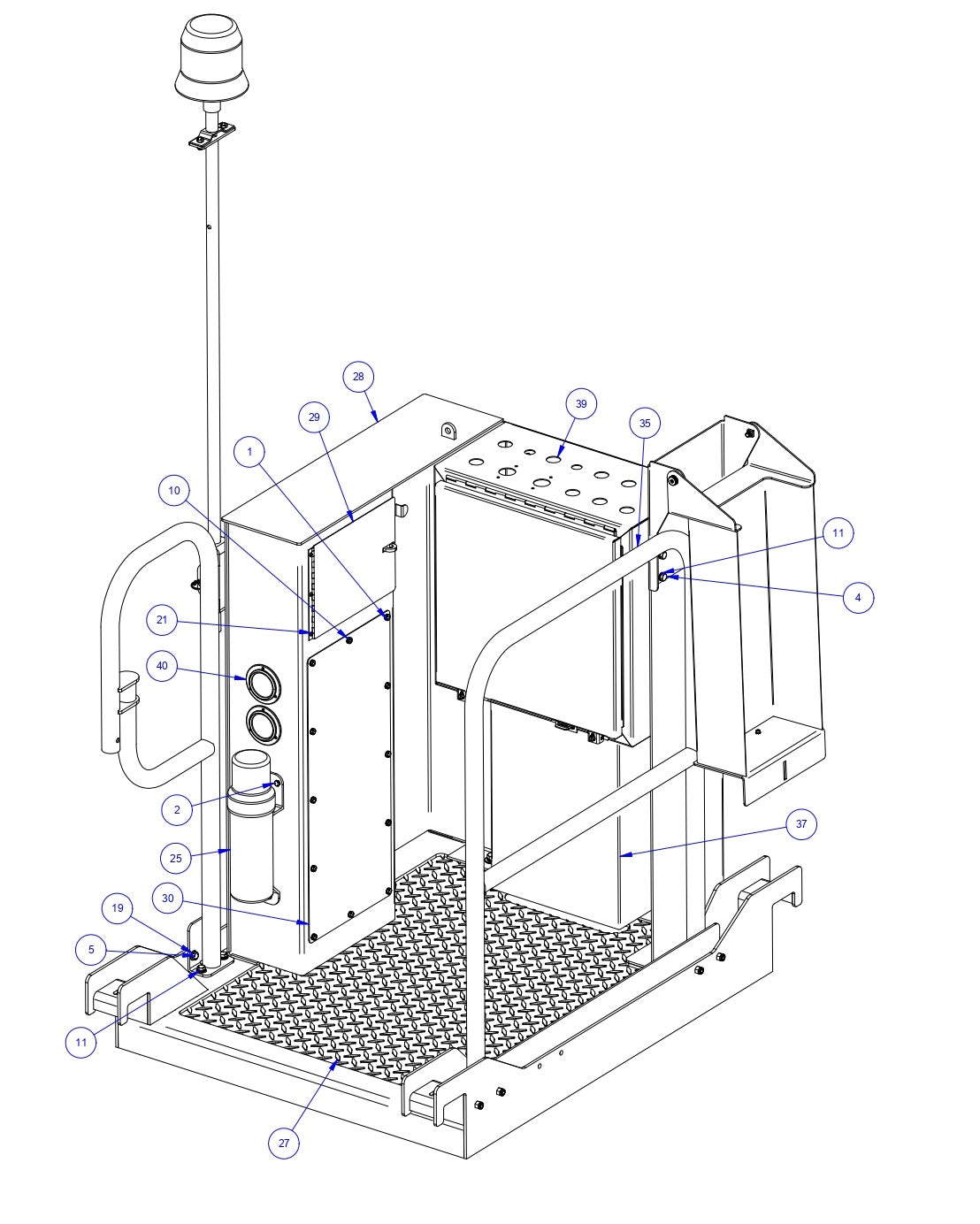 TRTP275 Triple Roller Tube Pavers Operator Platform Assembly Parts-2 by Allen Engineering