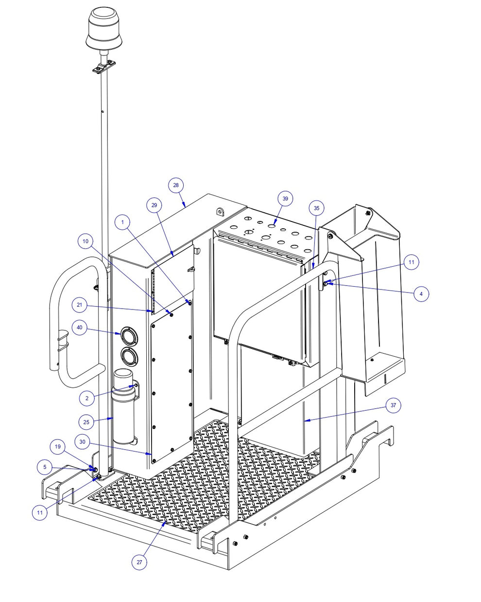 TRTP275 Triple Roller Tube Pavers Operator Platform Assembly Parts-2 by Allen Engineering