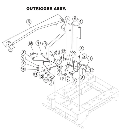 GB43SC GloBug Lighting System Outrigger Assembly Parts by Multiquip