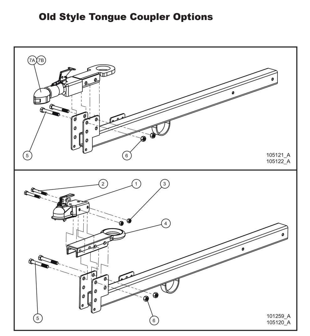 Old Style Tongue Coupler Options Parts By Allmand