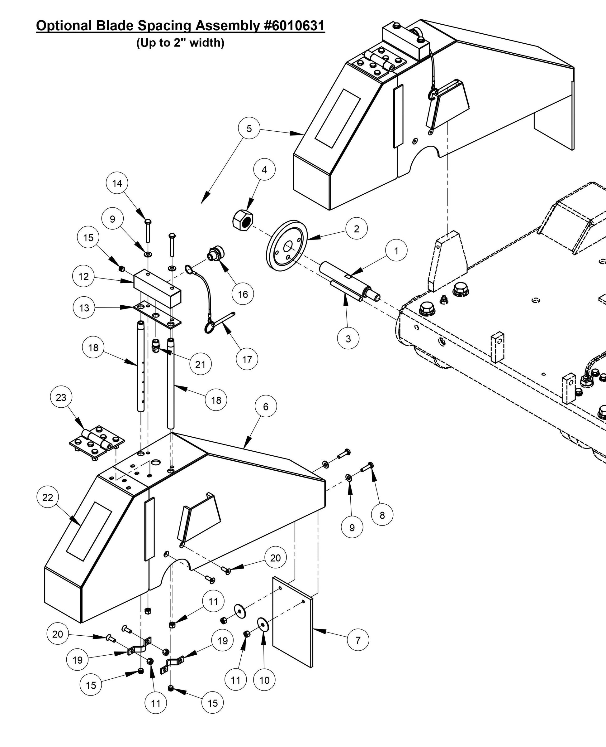 CC3700E Optional Blade Spacing Assembly (Up to 2'' Width)