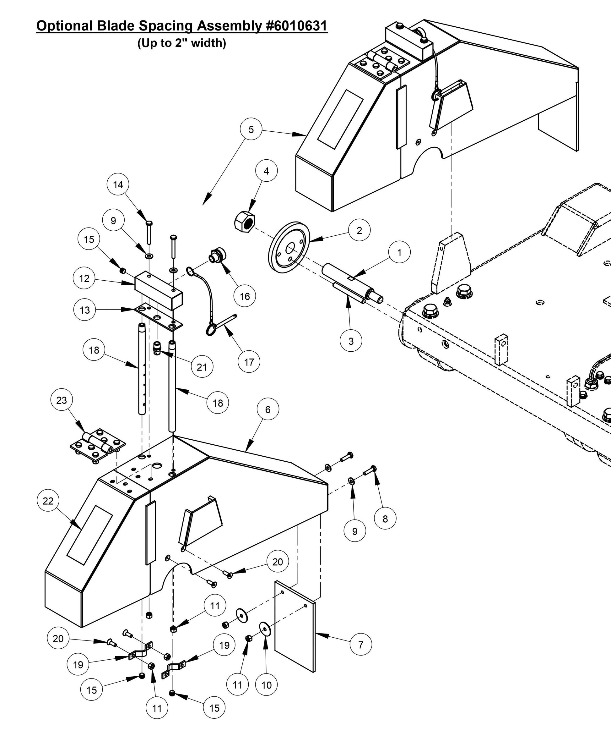 CC3700E-3 Optional Blade Spacing Assembly (Up to 2'' Width)