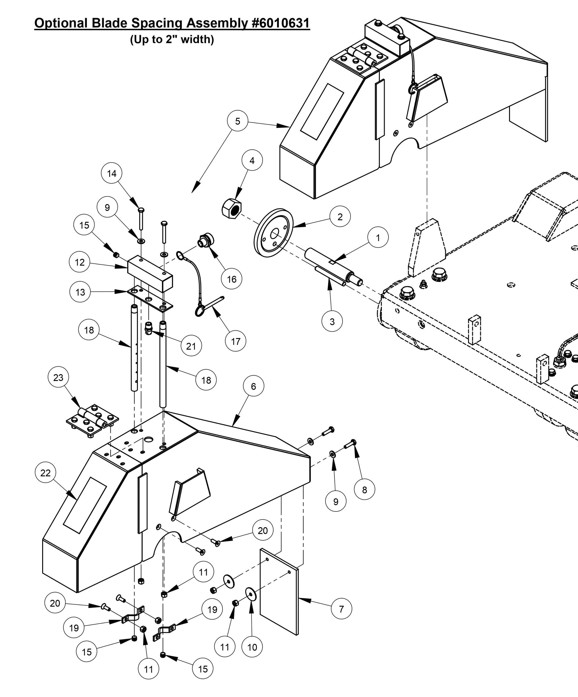 CC6566 Optional Blade Spacing Assembly (Up to 2'' Width)