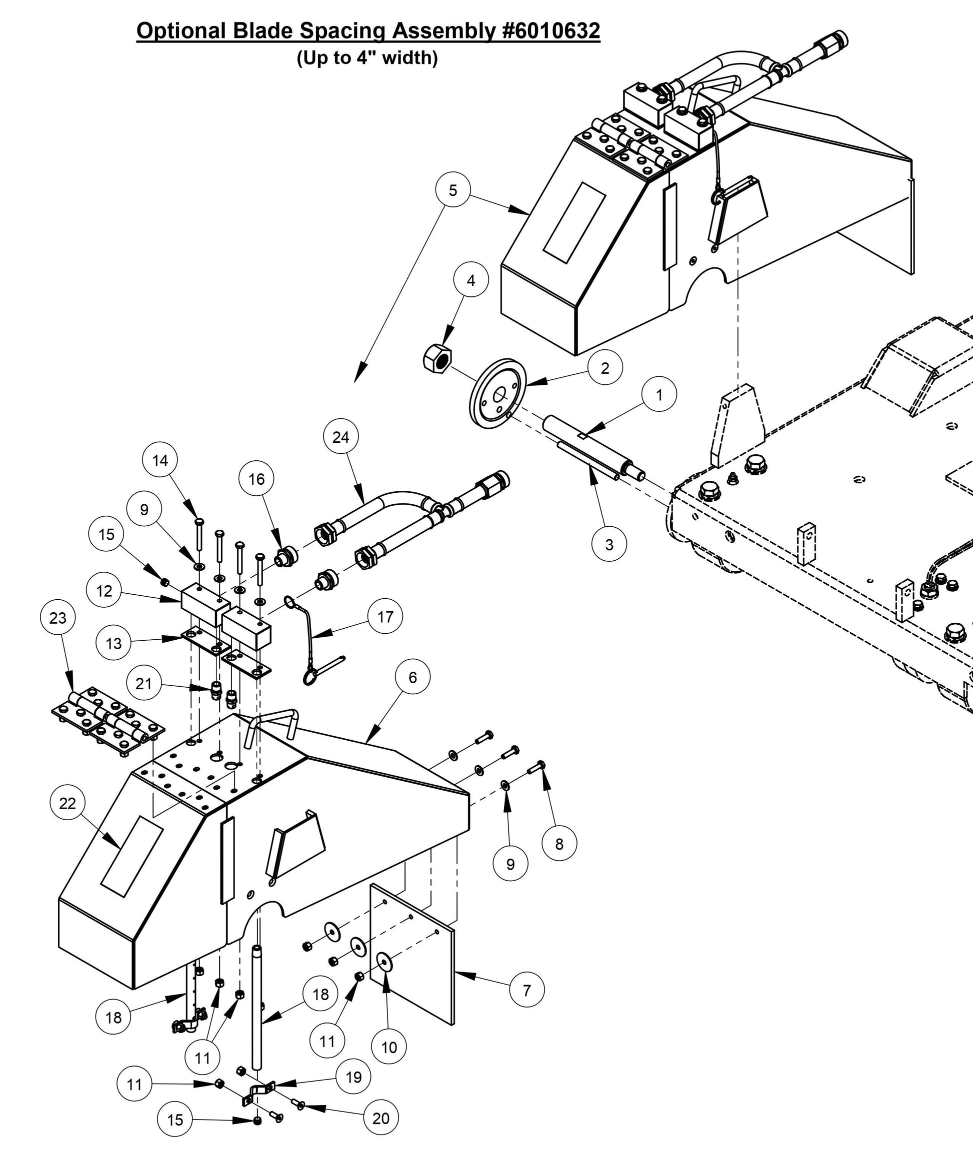 CC6566 Optional Blade Spacing Assembly (Up to 4'' Width)