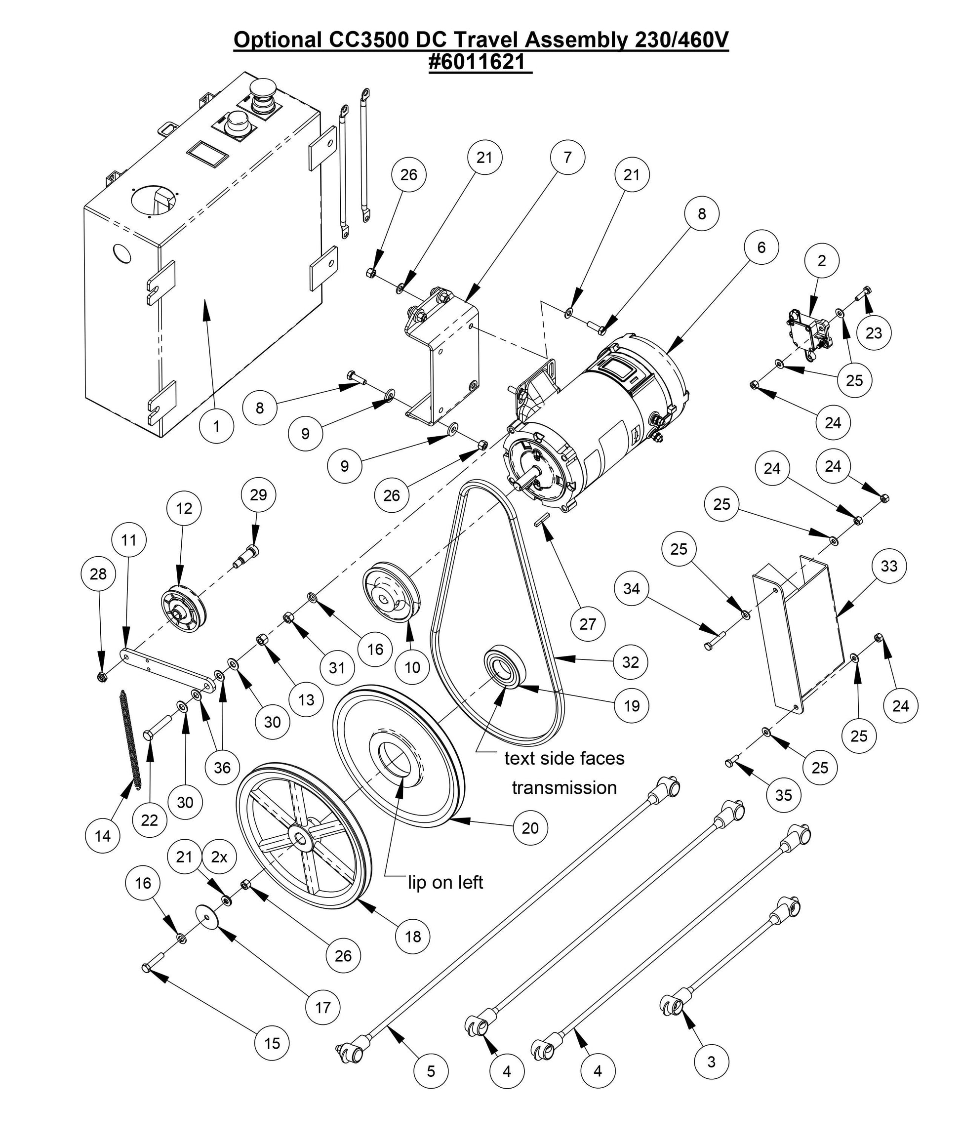 CC3500E (Optional CC3500 DC Travel Assembly)