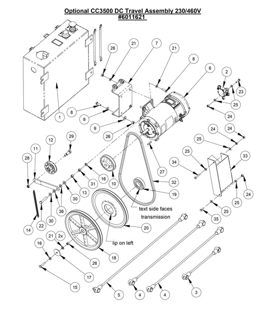 CC3500E (Optional CC3500 DC Travel Assembly)