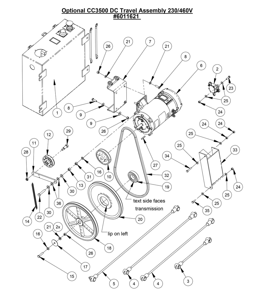 CC3500E (Optional CC3500 DC Travel Assembly)