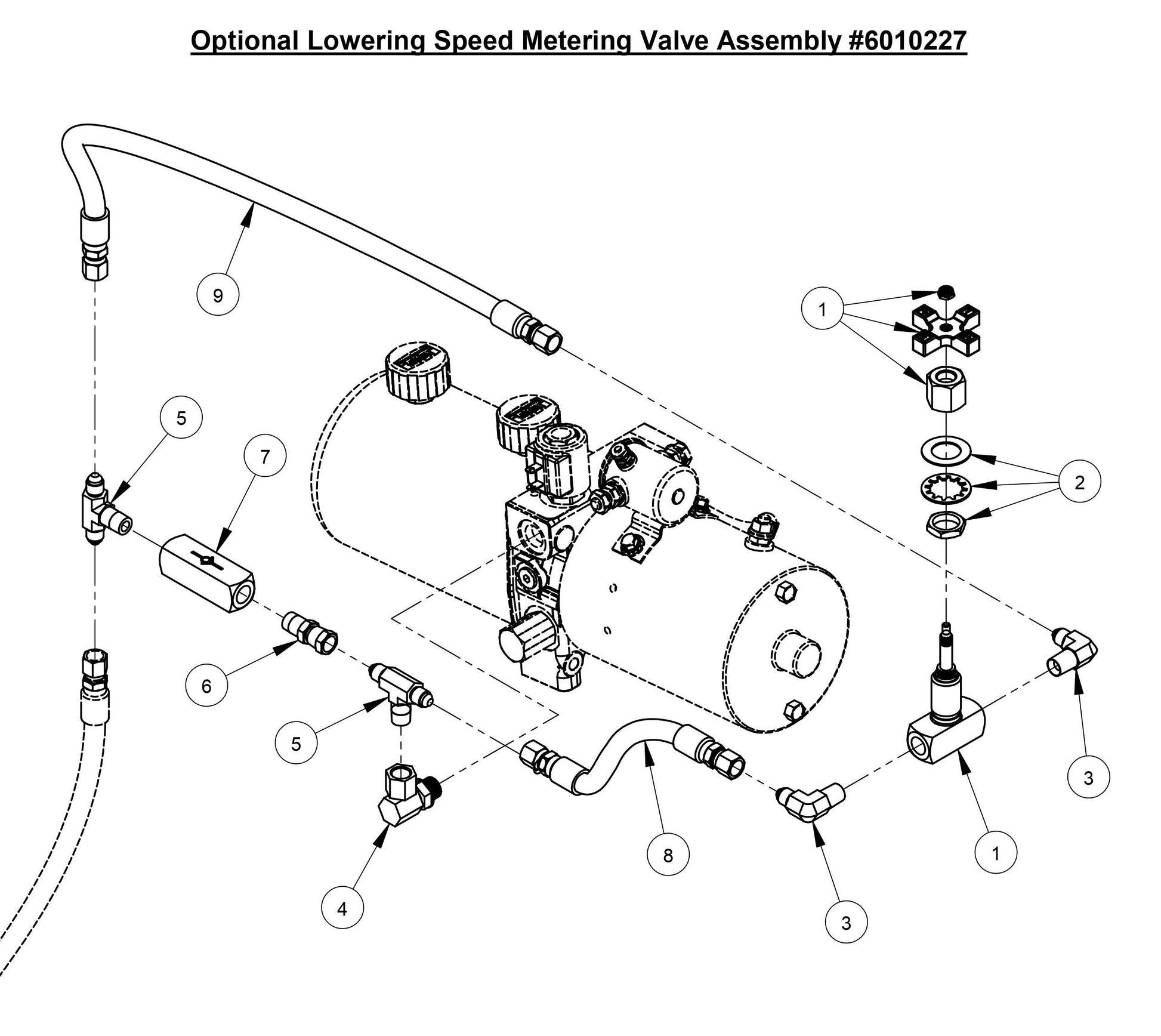 CC3700TE Optional Lowering Speed Metering Valve Assembly