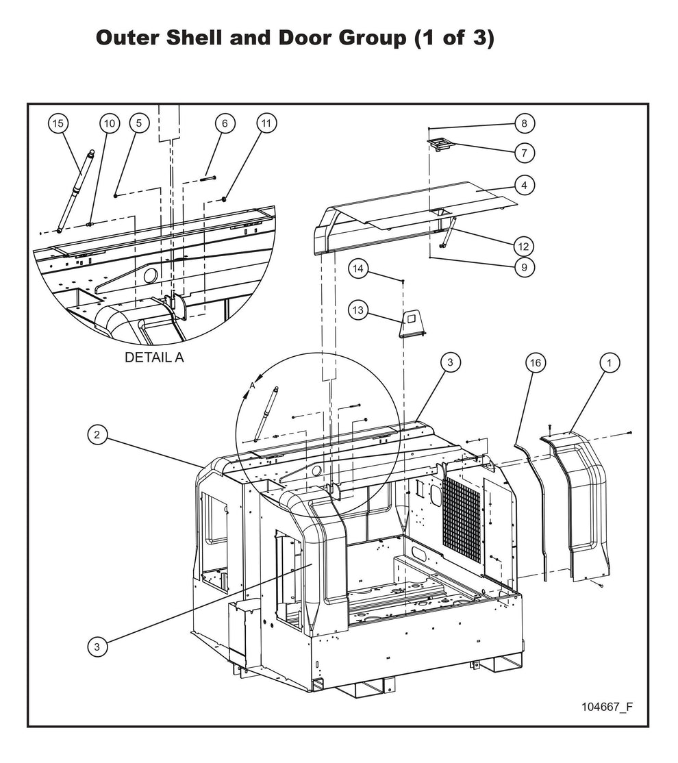 Outer Shell and Door Group 1 Parts By Allmand