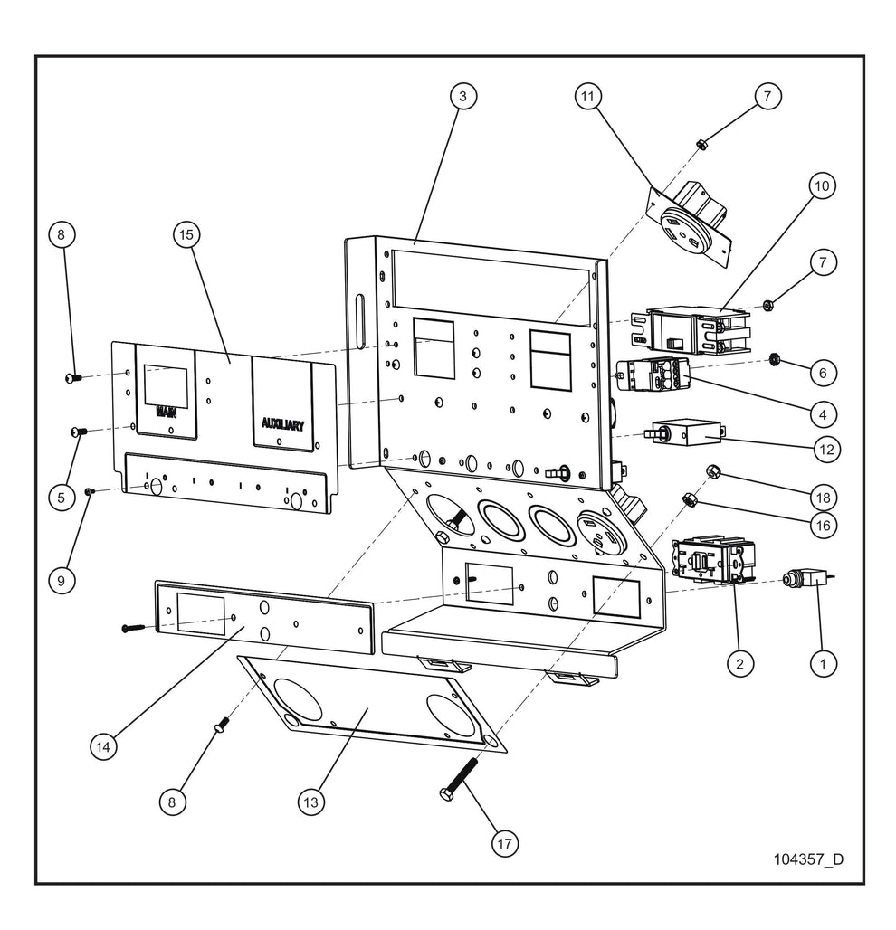 Outlet Panel 8kW, 2-RV, 1-GFCI Parts By Allmand