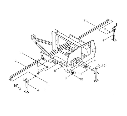 Maxi-Lite Laydown 6-8KW-Outriggers and Rear Jack Mount Assembly Parts By Allmand