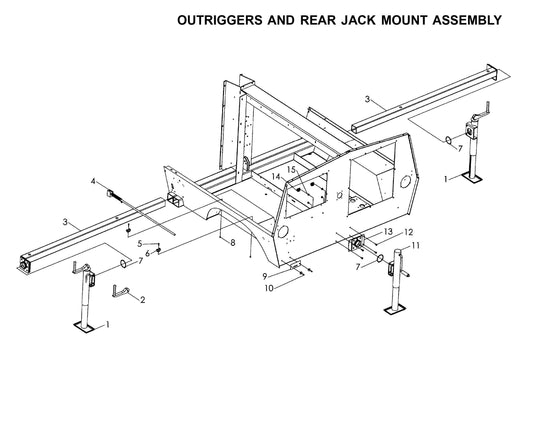 Maxi-Lite 15330 and 20330-Outriggers and Rear Jack Mount Assembly Parts By Allmand