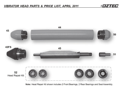 HP 075 OZ 3/4" - Steel Vibrator Parts By Oztec