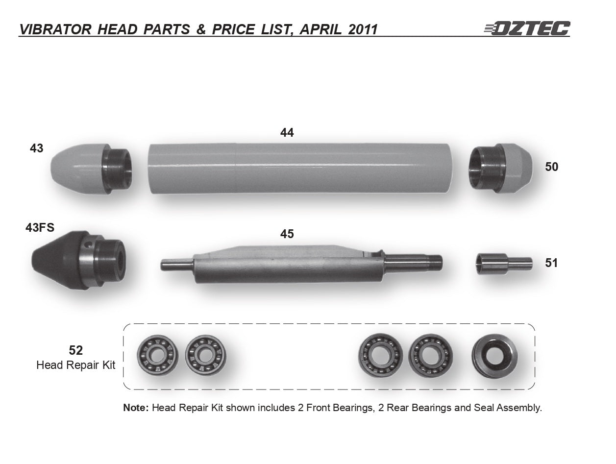 H 100 OZ 1" - Steel Vibrator Parts By Oztec