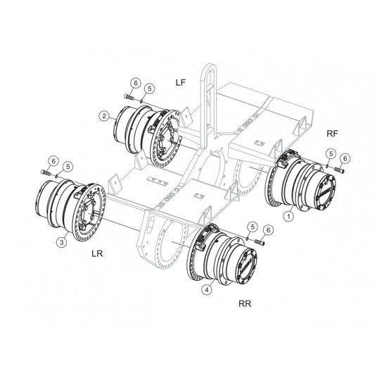 P33/24 FR-FC-FCR — Hydraulic Motor 1 Assembly Parts By Multiquip