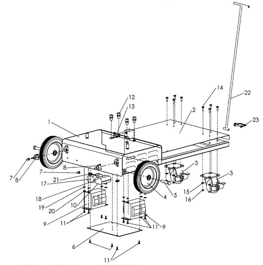 Port-A-Lite 1250W2 & 2500W4 - PAL 2500W4 Base Assembly Parts By Allmand