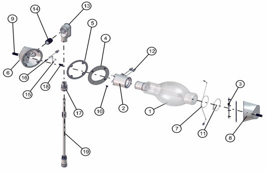 Port-A-Lite AS3000 - SHO 1000W Lamp Assembly Parts By Allmand