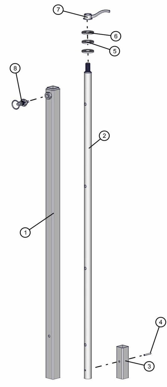 Port-A-Lite AS3000 - Mast Sections Assembly Parts By Allmand