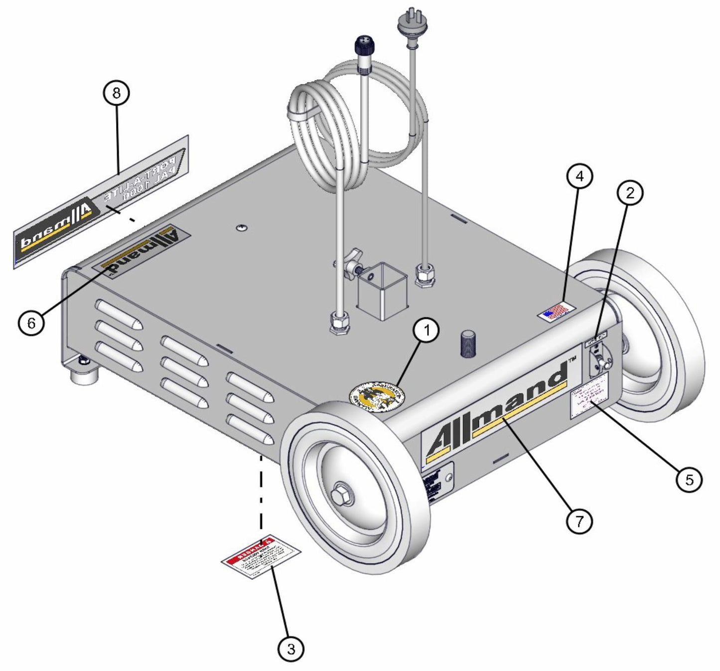 Port-A-Lite AS3000 - Decals Assembly Parts By Allmand
