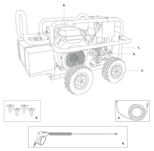 BE PE-3024HWEBCOM Pressure Washer Assembly Parts-1 by BE Power Equipment