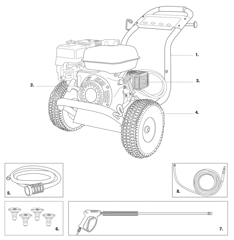 BE PE-4013HWPACAT Pressure Washer Assembly-1 Parts by BE Power Equipment