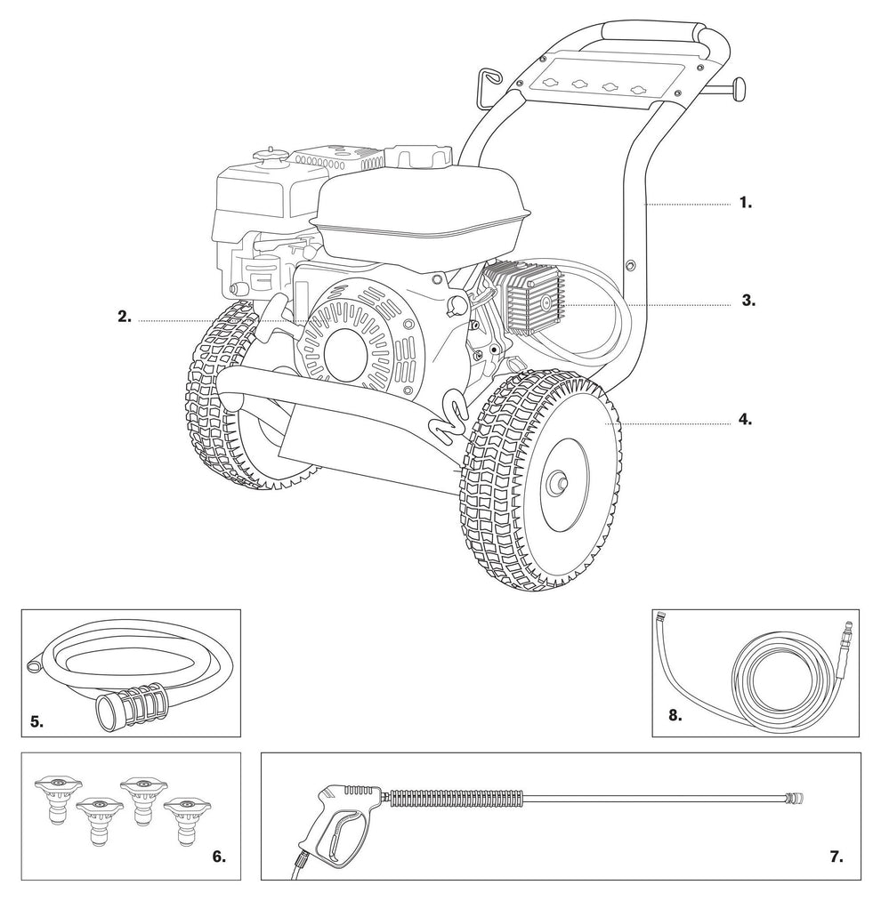 BE PE-4013HWPAGEN Pressure Washer Assembly-1 Parts by BE Power Equipment