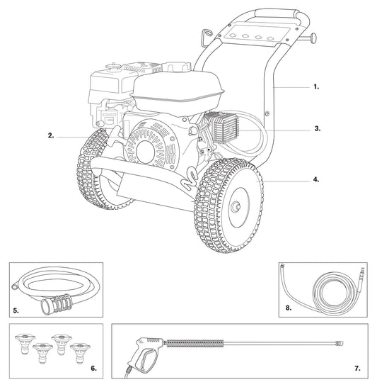 BE PE-4013HWPSCAT Pressure Washer Assembly-1 Parts by BE Power Equipment