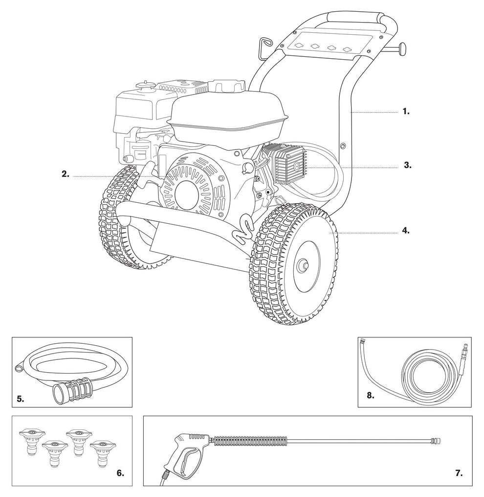 BE PE-4013HWPSCAT Pressure Washer Assembly-1 Parts by BE Power Equipment