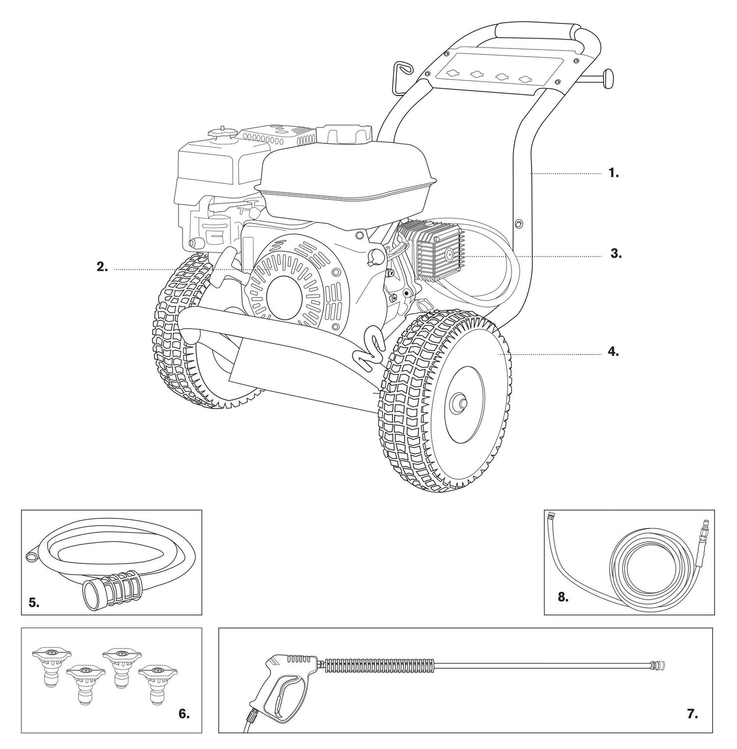 BE PE-4013HWPSCOMZ Pressure Washer Assembly-1 Parts by BE Power Equipment