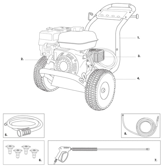 BE PE-4013HWPSGEN Pressure Washer Assembly Parts by BE Power Equipment