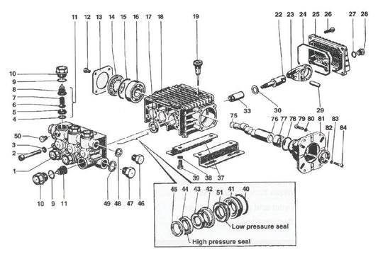 BE PE-4013HWPSGEN Pressure Washer EZ Series 44-Triplex Assembly Parts by BE Power Equipment