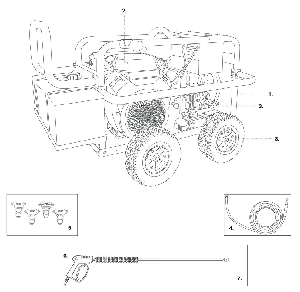BE PE-5024HWEBCOM Pressure Washer Assembly-1 Parts by BE Power Equipment