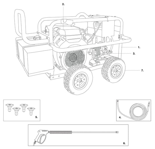 BE PE-5024HWEBGEN Pressure Washer Assembly Parts by BE Power Equipment