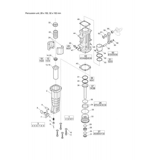 Red Hawk Petrol Breakers Percussion Unit Parts By Chicago Pneumatics
