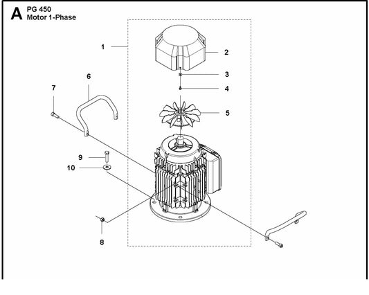 PG 450 Motor 1-Phase Assembly Parts