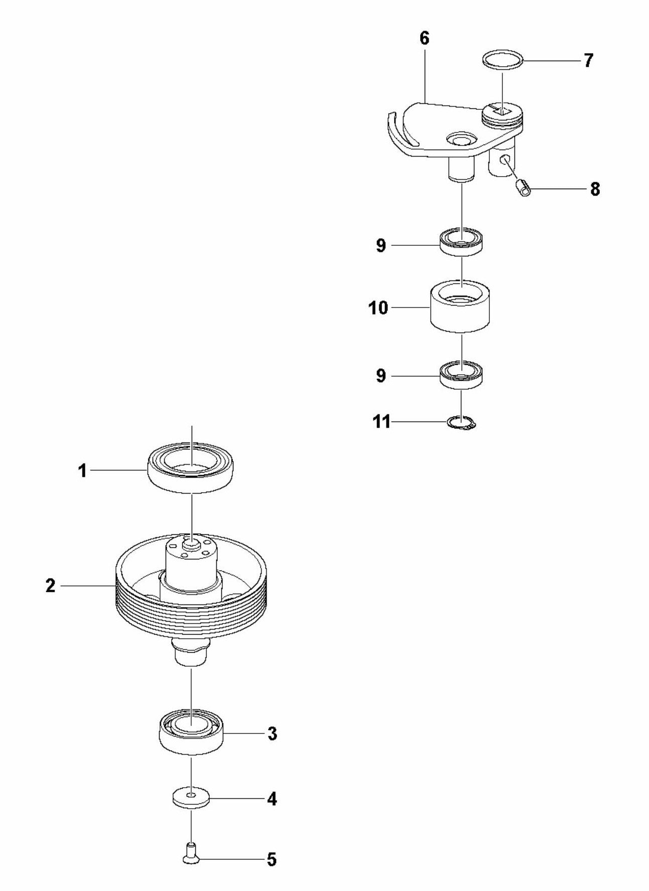 PG 510 Pulley and Axles Assembly Parts