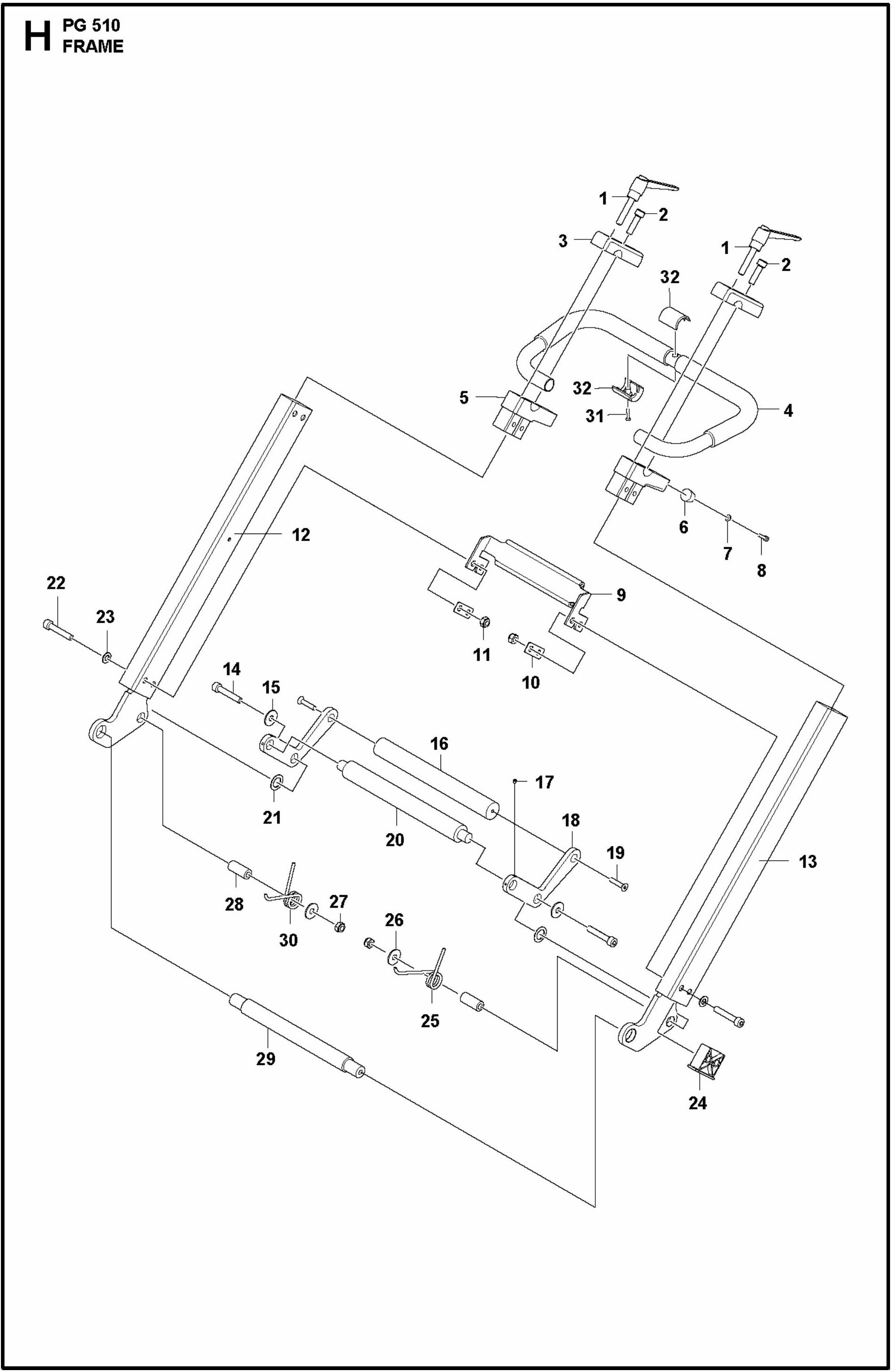PG 510 Frame Assembly-1 Parts