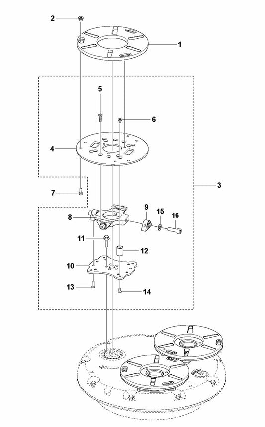 PG 510 Grinding Head Lower Assembly Parts