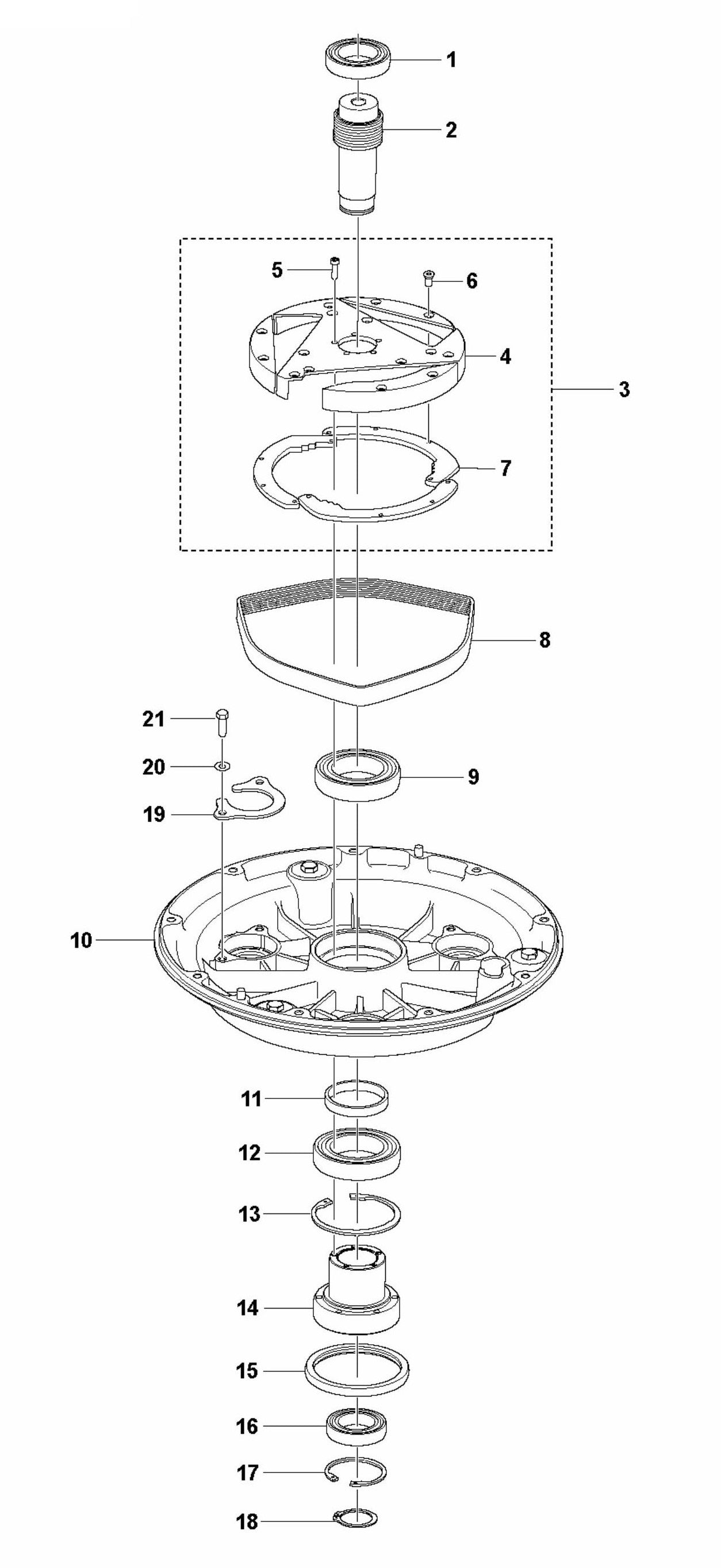 PG 510 Center Hub Assembly Parts