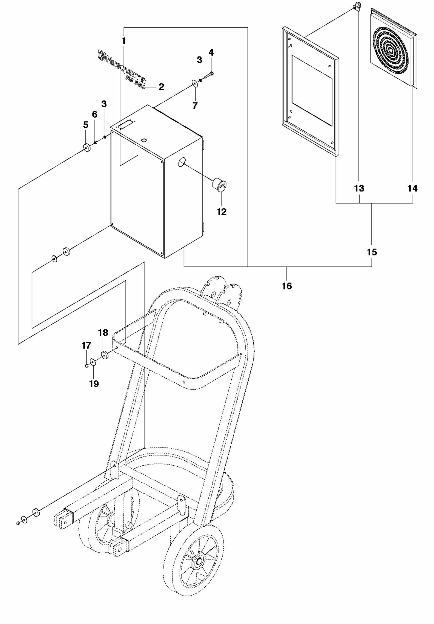 PG 530 (SN 0904-01 and forward) Electrical Box Externals Assembly Parts