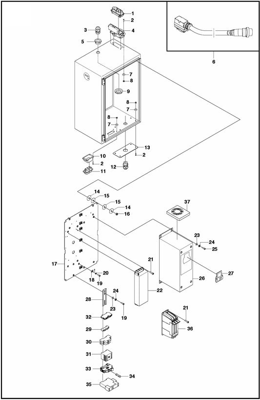 PG 530 (SN 0904-01 and forward) Electrical Box Internals 3 Phase Assembly Parts