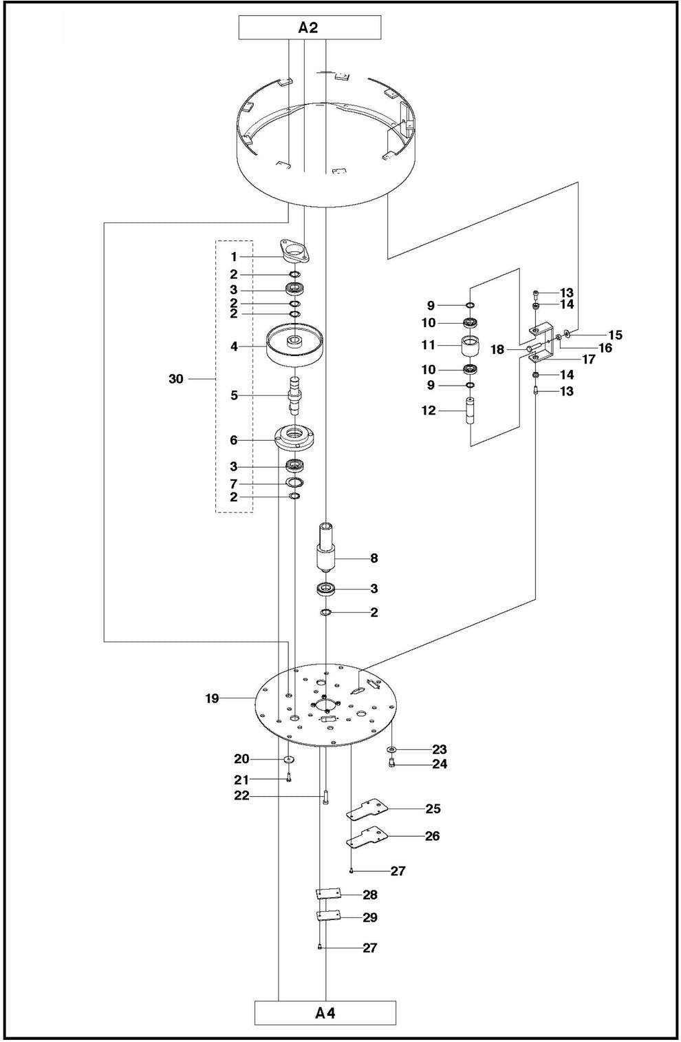 PG 530 (SN 0904-01 and forward) Grinding Head 2 Assembly Parts