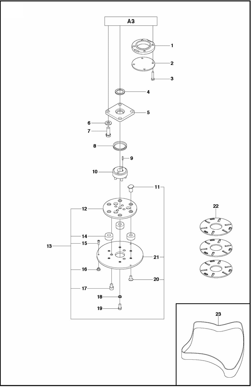 PG 530 (SN 0904-01 and forward) Grinding Head 3 Assembly Parts
