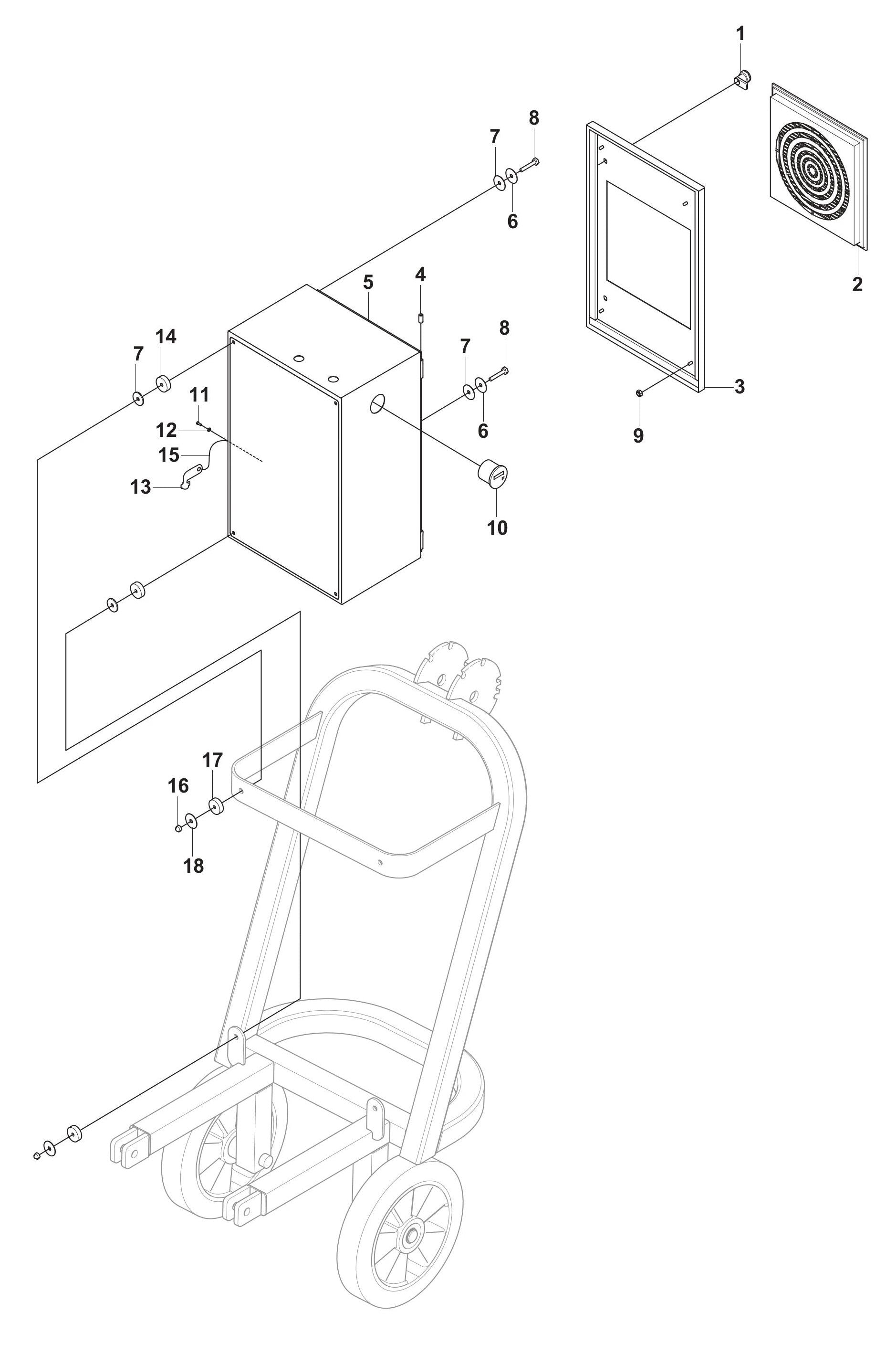 PG 530 (Upto Serial 1208-3) Electrical Box Externals Assembly Parts