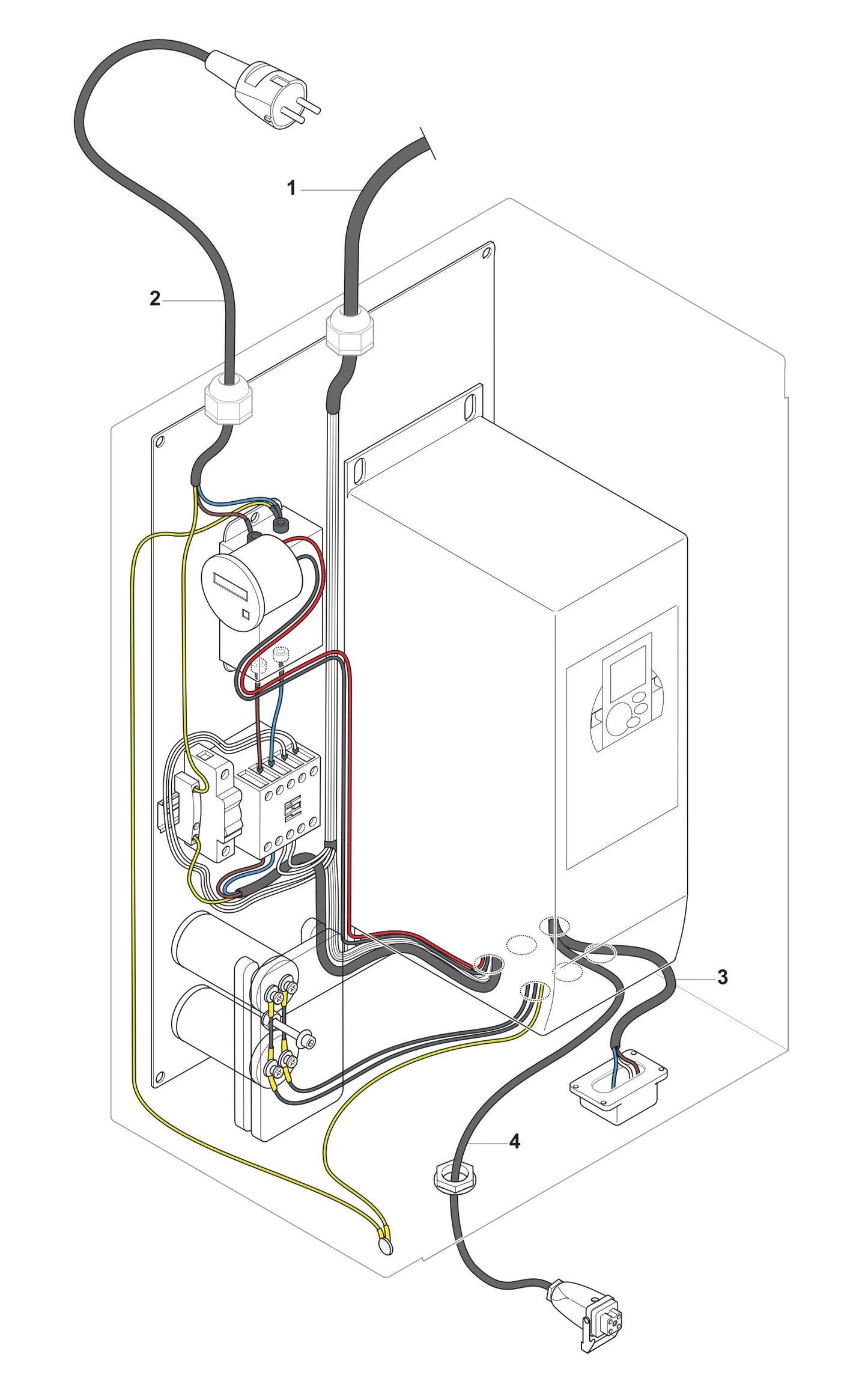 PG 530 (Upto Serial 1208-3) Electrical Box Overview Single Phase Assembly Parts